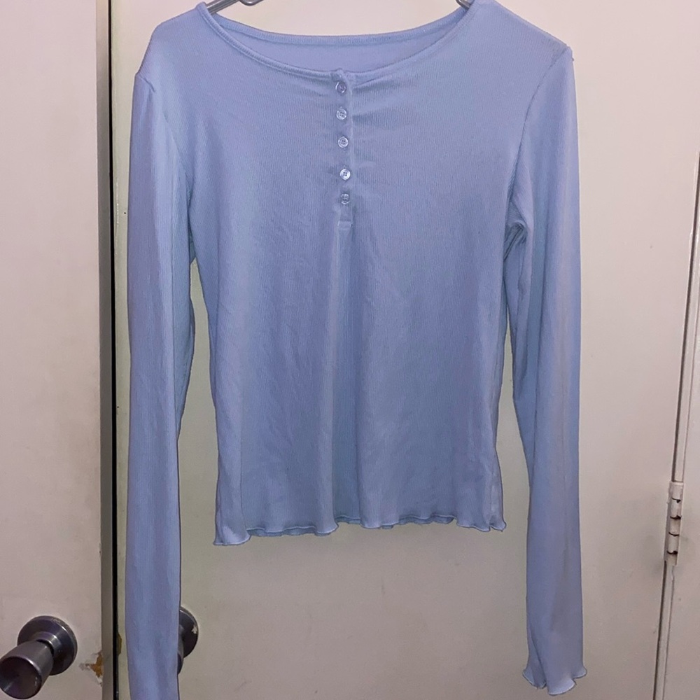 Light Blue Long Sleeve Blouse